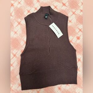 PacSun Chocolate Ribbed Knit Top
